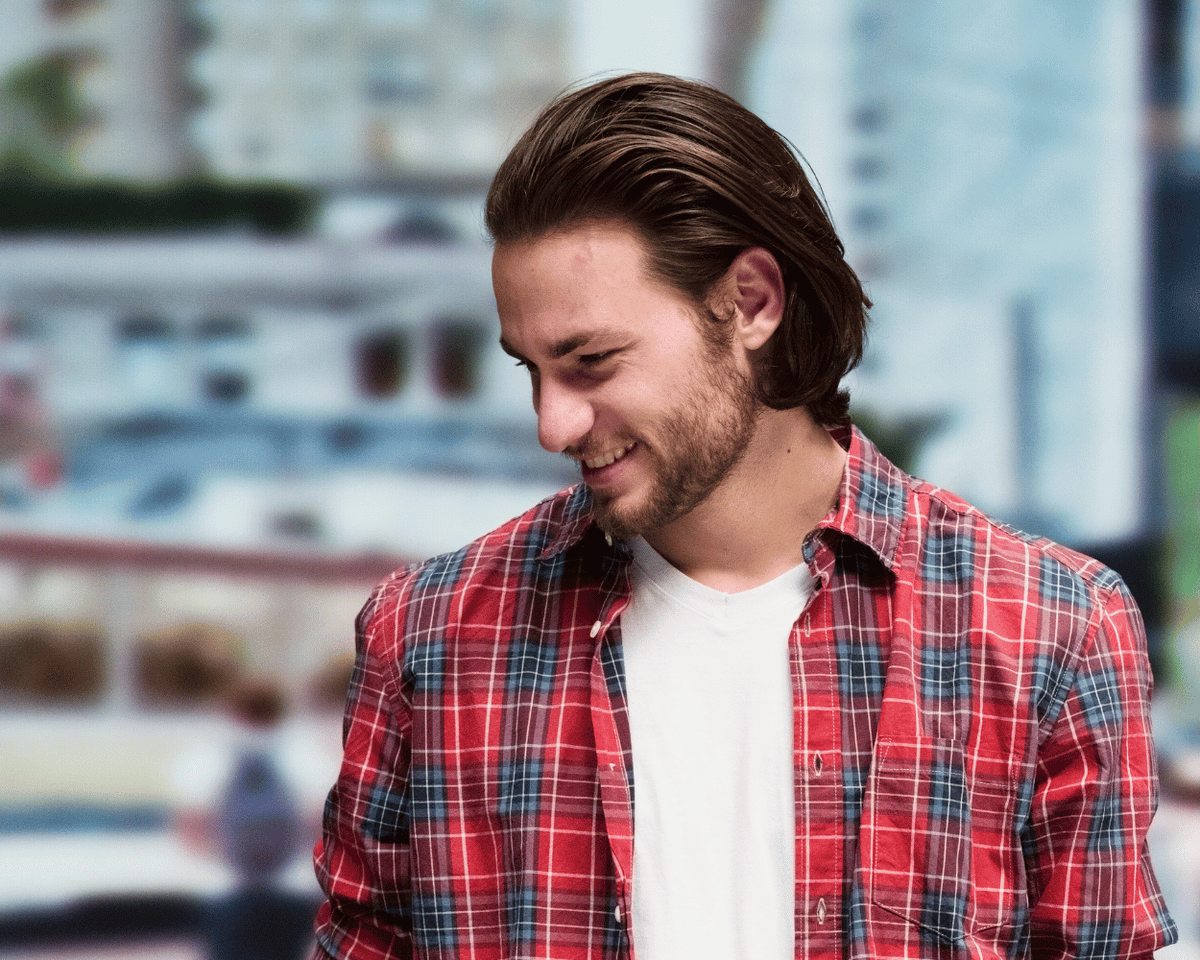 man with long hair