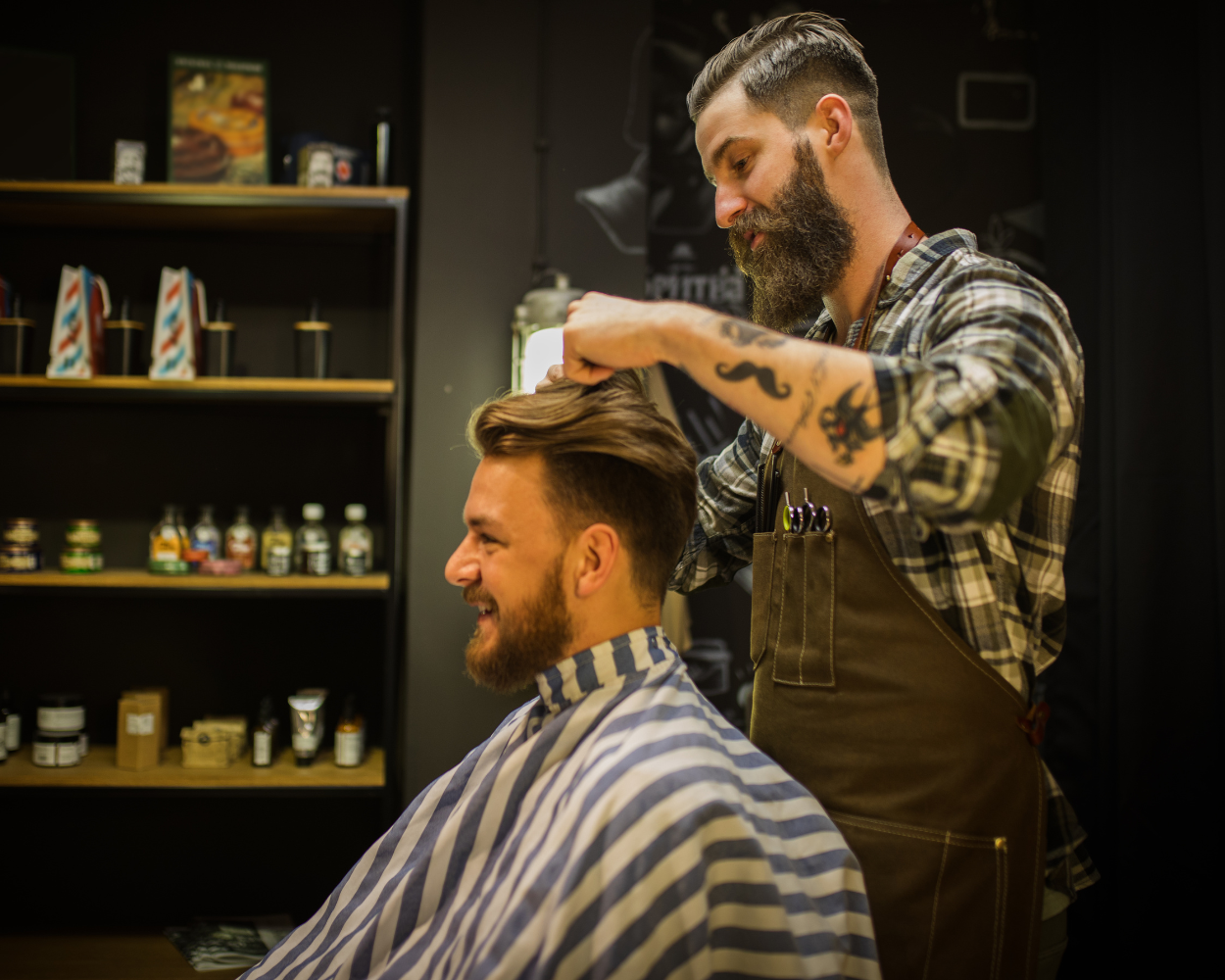 man getting haircut