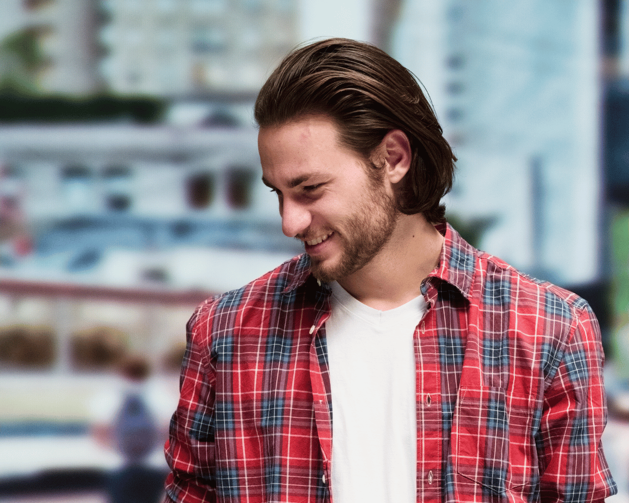 man with long hair