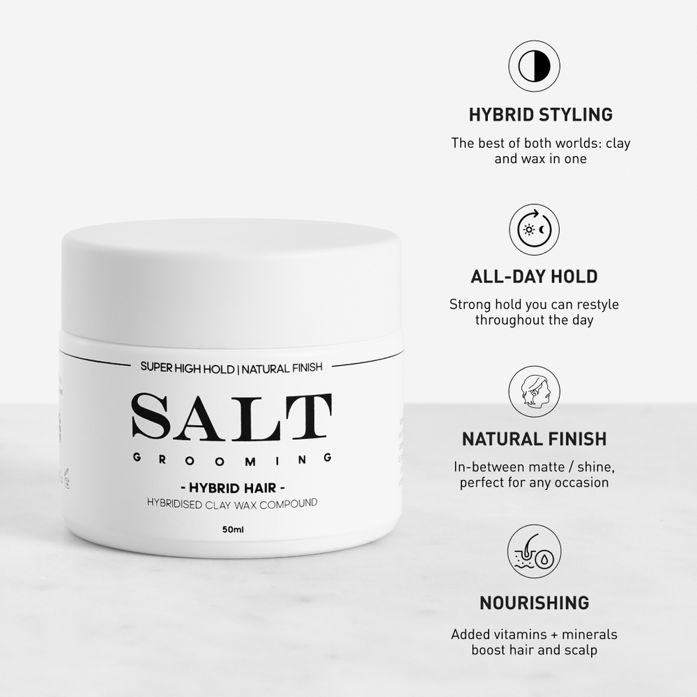Compounded Hair Product HYBRID HAIR | Organic Hybrid Clay Wax Compound For Men
