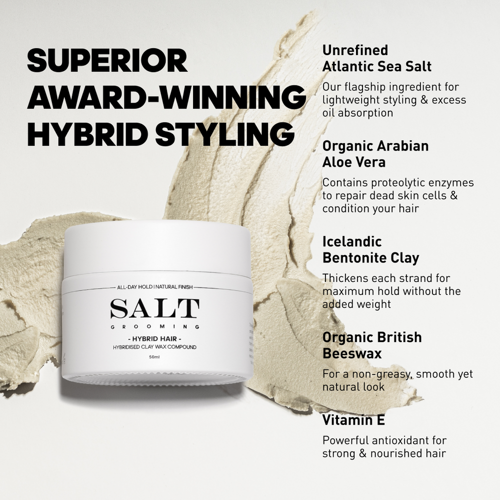 Compounded Hair Product HYBRID HAIR | Organic Hybrid Clay Wax Compound For Men